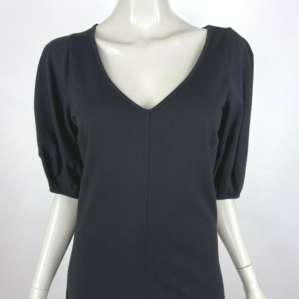 Anthropologie Velvet V-Neck Balloon Sleeve Dress - Picture 11 of 12